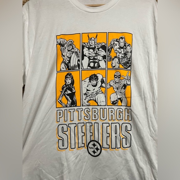 Marvel X Junk Food Men's Pittsburgh Steelers Avengers Short Sleeve Tee,Size L - Picture 2 of 8